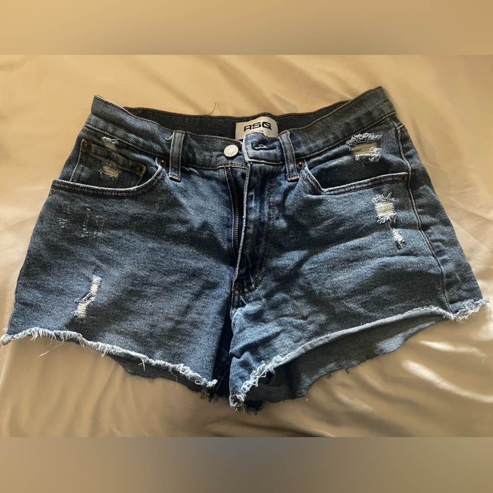 RSQ Blue Distressed Jean Shorts